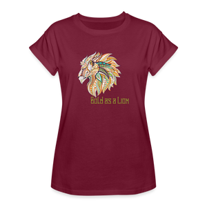 Bold as a Lion - Women's Relaxed Fit T-Shirt - burgundy