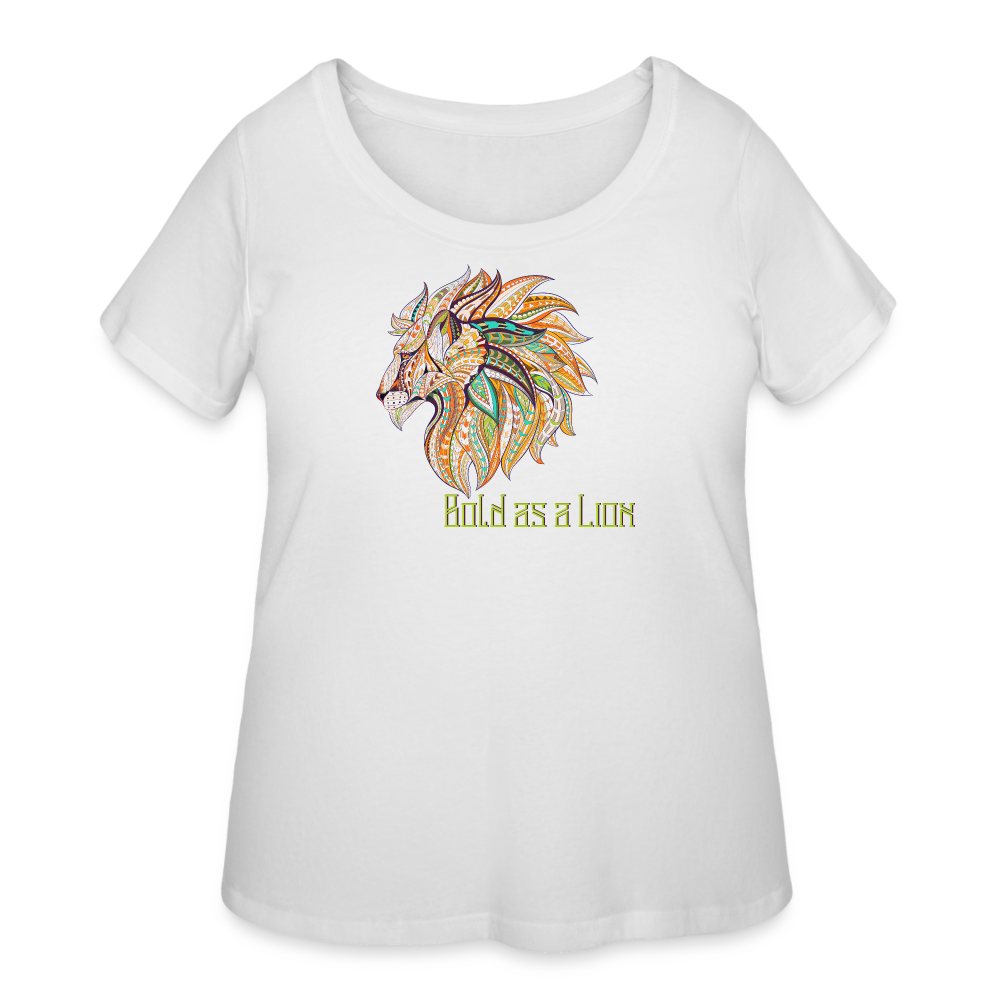 Bold as a Lion - Women’s Curvy T-Shirt - white
