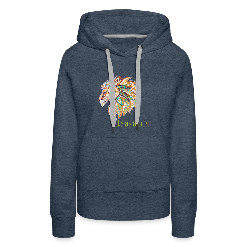 Bold as a Lion - Women’s Premium Hoodie - heather denim