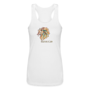 Bold as a Lion - Women’s Performance Racerback Tank Top - white