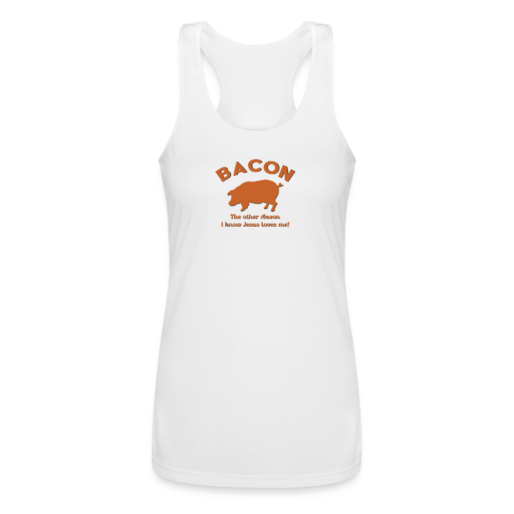 Bacon - Women’s Performance Racerback Tank Top - white
