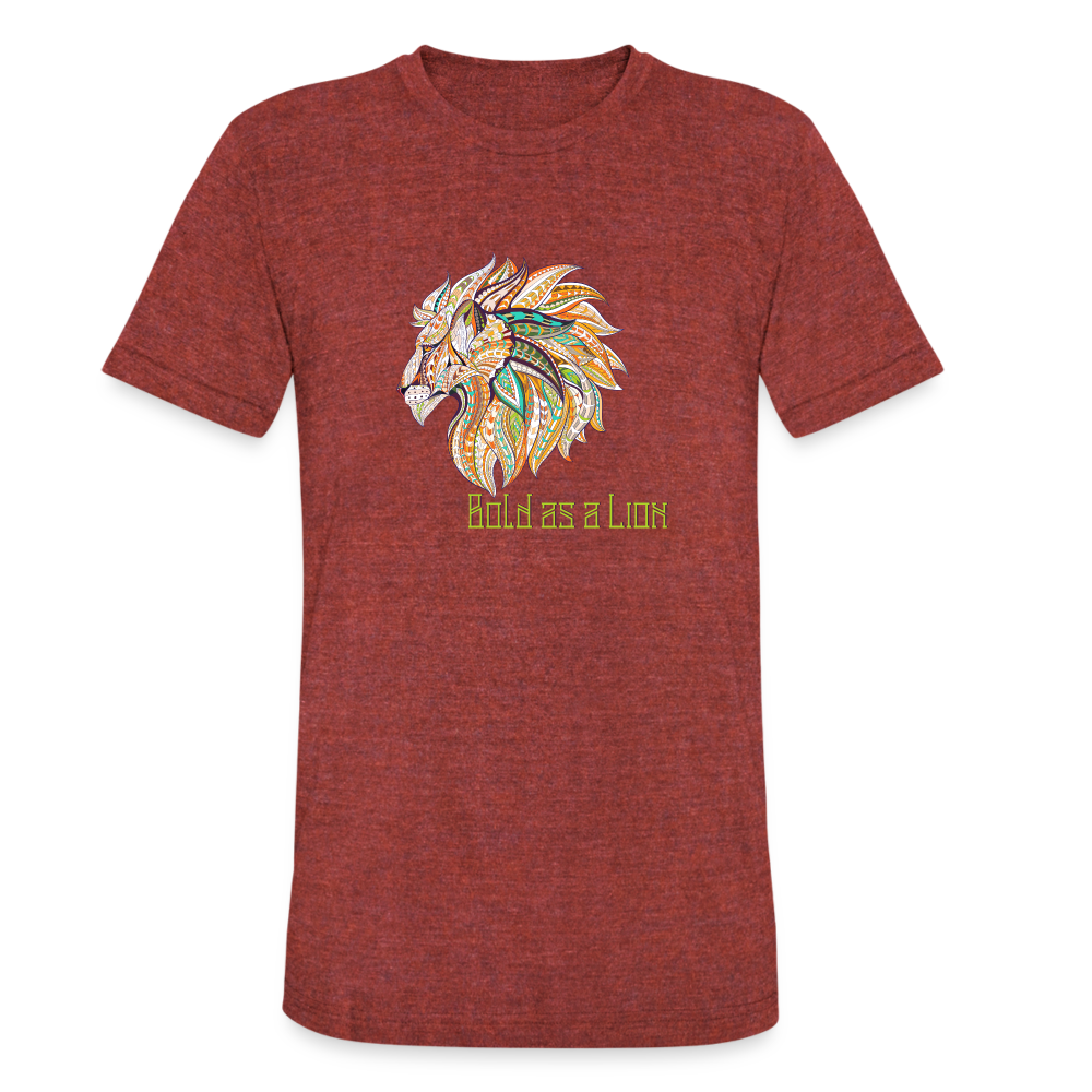 Bold as a Lion - Unisex Tri-Blend T-Shirt - heather cranberry