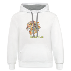 Bold as a Lion - Contrast Hoodie - white/gray