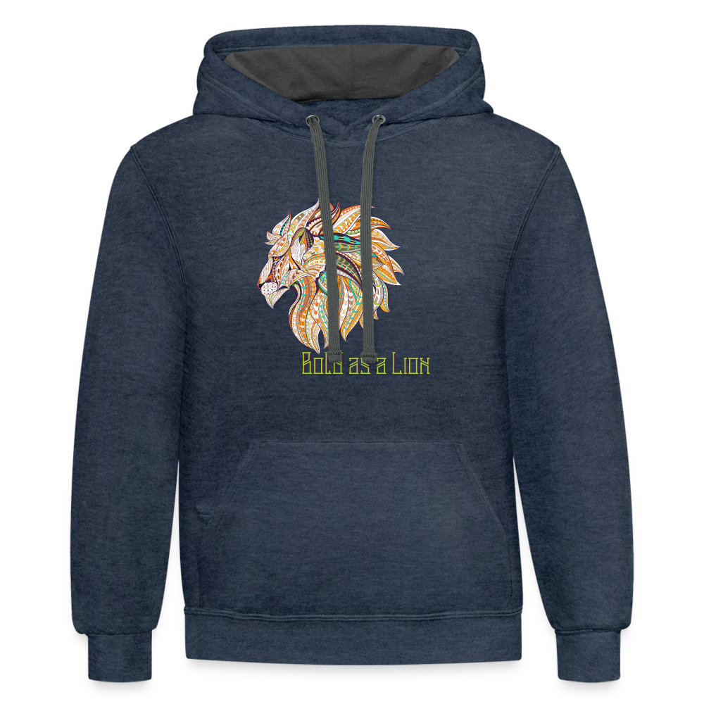 Bold as a Lion - Contrast Hoodie - indigo heather/asphalt