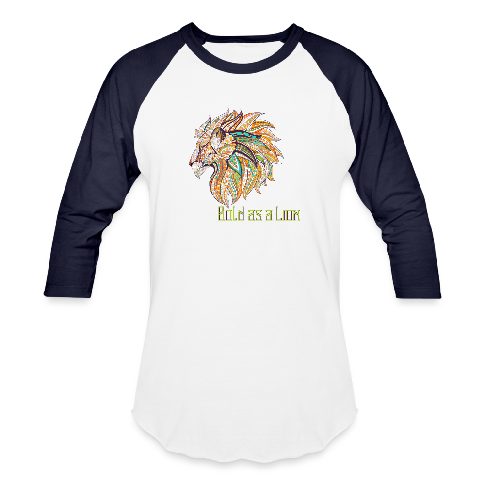 Bold as a Lion - Baseball T-Shirt - white/navy
