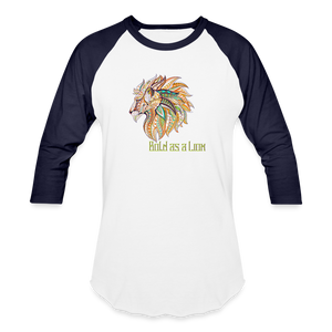 Bold as a Lion - Baseball T-Shirt - white/navy