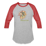 Bold as a Lion - Baseball T-Shirt - heather gray/red