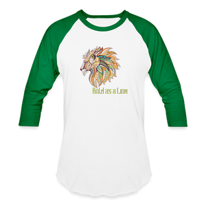 Bold as a Lion - Baseball T-Shirt - white/kelly green