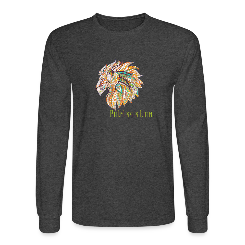 Bold as a Lion - Men's Long Sleeve T-Shirt - heather black