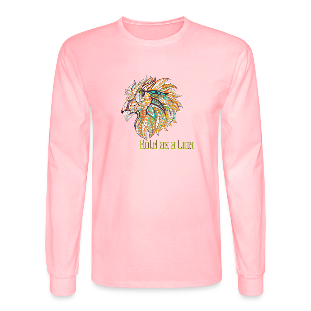 Bold as a Lion - Men's Long Sleeve T-Shirt - pink