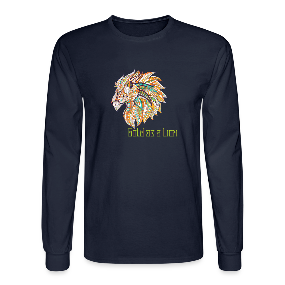 Bold as a Lion - Men's Long Sleeve T-Shirt - navy