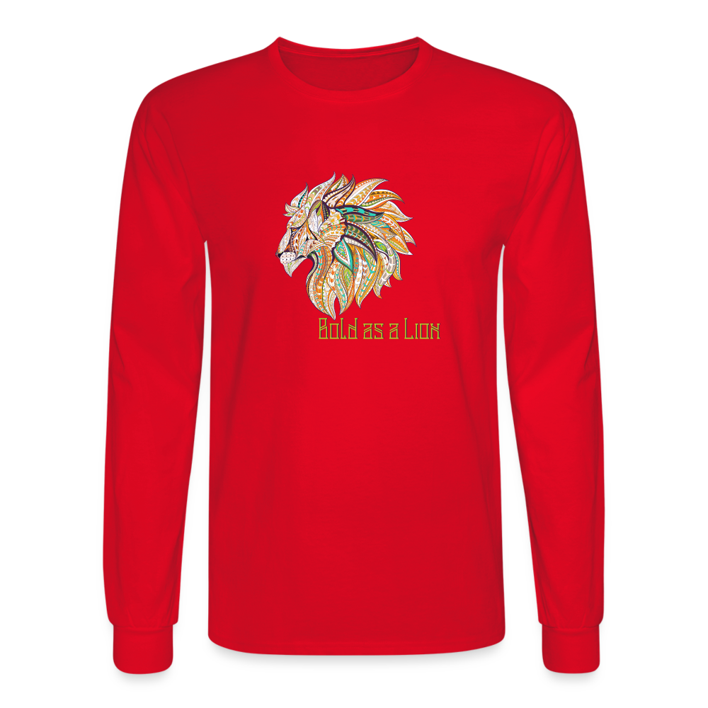 Bold as a Lion - Men's Long Sleeve T-Shirt - red
