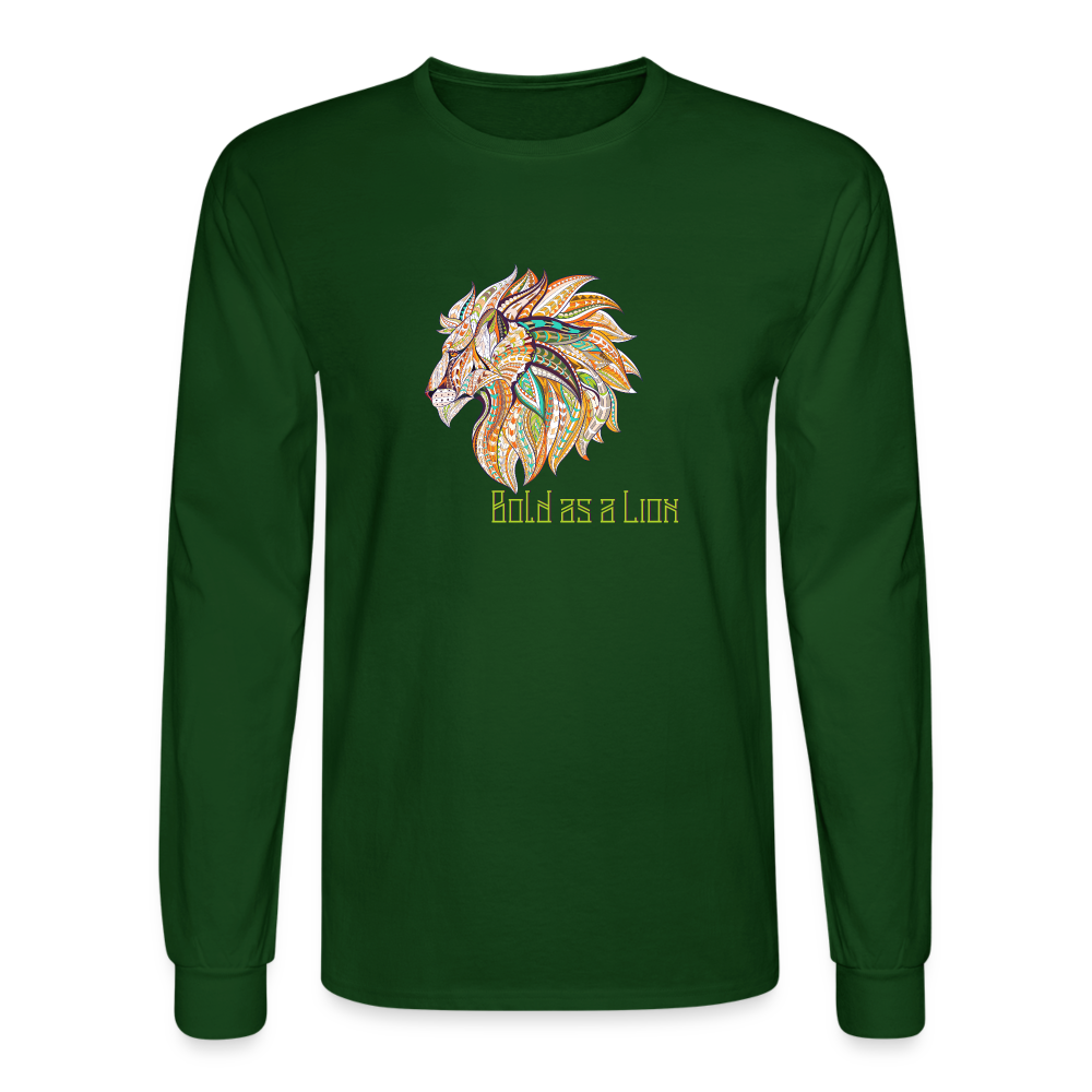 Bold as a Lion - Men's Long Sleeve T-Shirt - forest green
