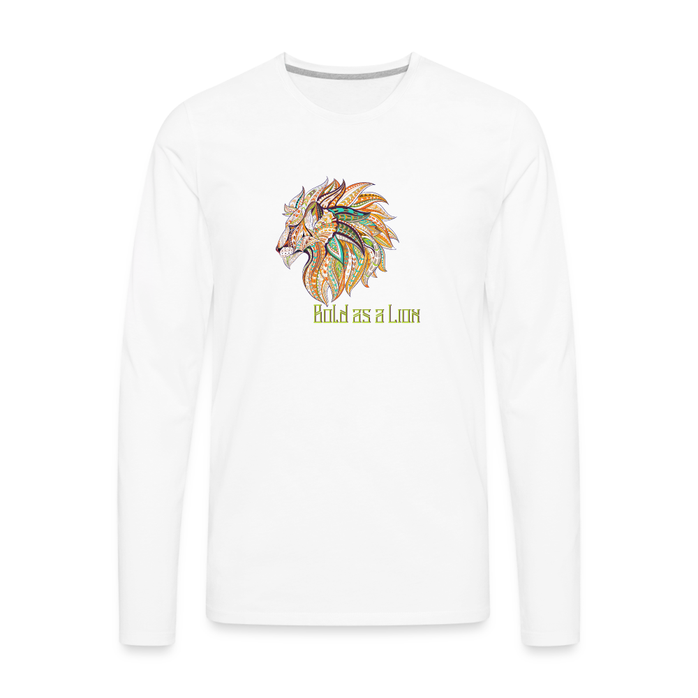 Bold as a Lion - Men's Premium Long Sleeve T-Shirt - white