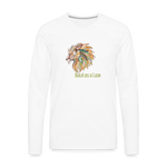 Bold as a Lion - Men's Premium Long Sleeve T-Shirt - white