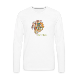 Bold as a Lion - Men's Premium Long Sleeve T-Shirt - white