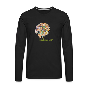 Bold as a Lion - Men's Premium Long Sleeve T-Shirt - black