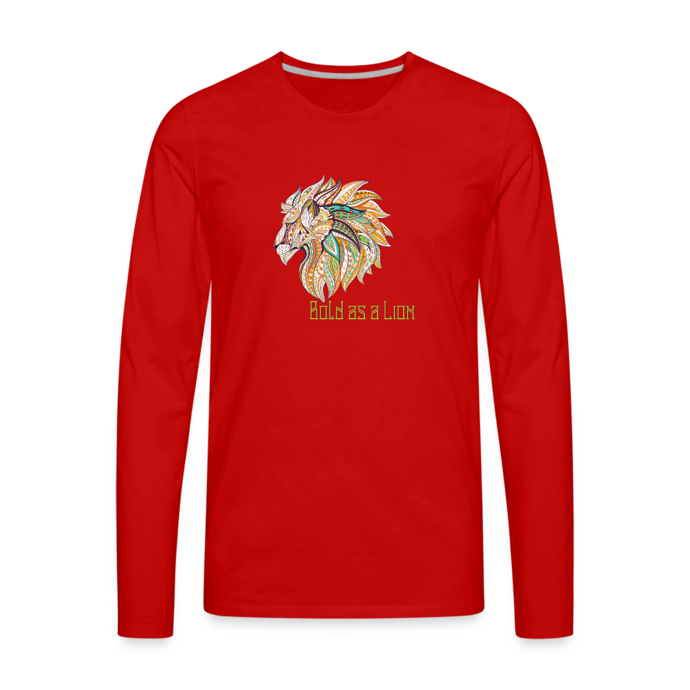 Bold as a Lion - Men's Premium Long Sleeve T-Shirt - red