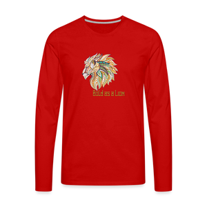 Bold as a Lion - Men's Premium Long Sleeve T-Shirt - red