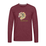 Bold as a Lion - Men's Premium Long Sleeve T-Shirt - heather burgundy