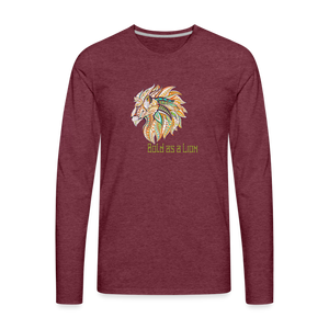 Bold as a Lion - Men's Premium Long Sleeve T-Shirt - heather burgundy