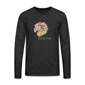 Bold as a Lion - Men's Premium Long Sleeve T-Shirt - charcoal grey