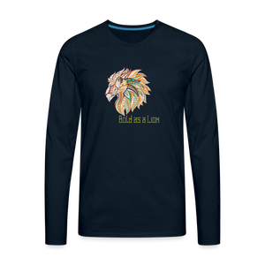 Bold as a Lion - Men's Premium Long Sleeve T-Shirt - deep navy