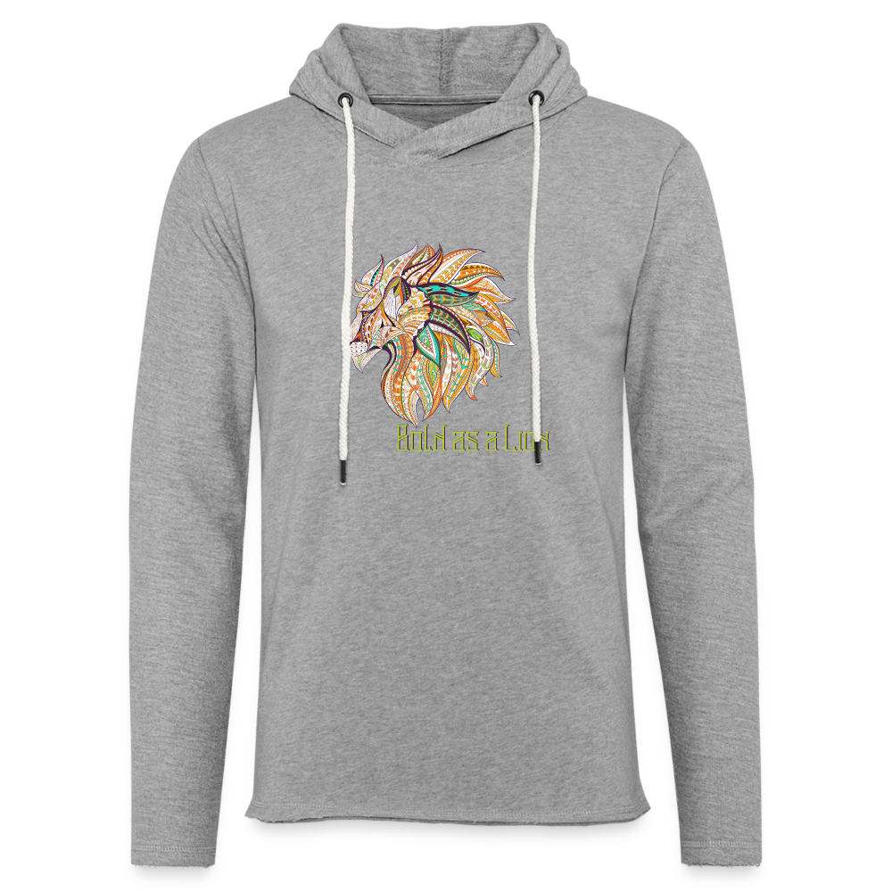 Bold as a Lion - Unisex Lightweight Terry Hoodie - heather gray