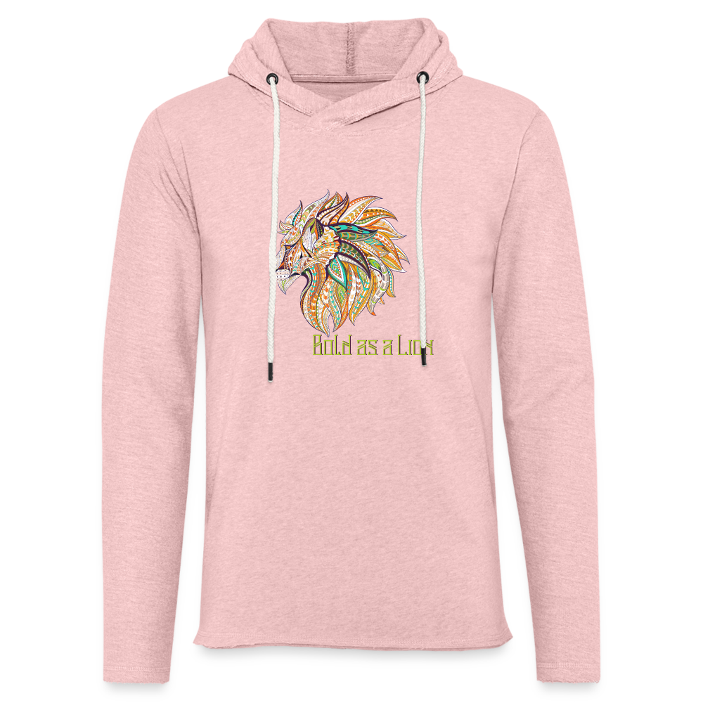 Bold as a Lion - Unisex Lightweight Terry Hoodie - cream heather pink