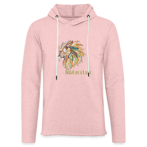 Bold as a Lion - Unisex Lightweight Terry Hoodie - cream heather pink