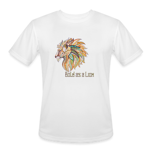 Bold as a Lion - Men’s Moisture Wicking Performance T-Shirt - white