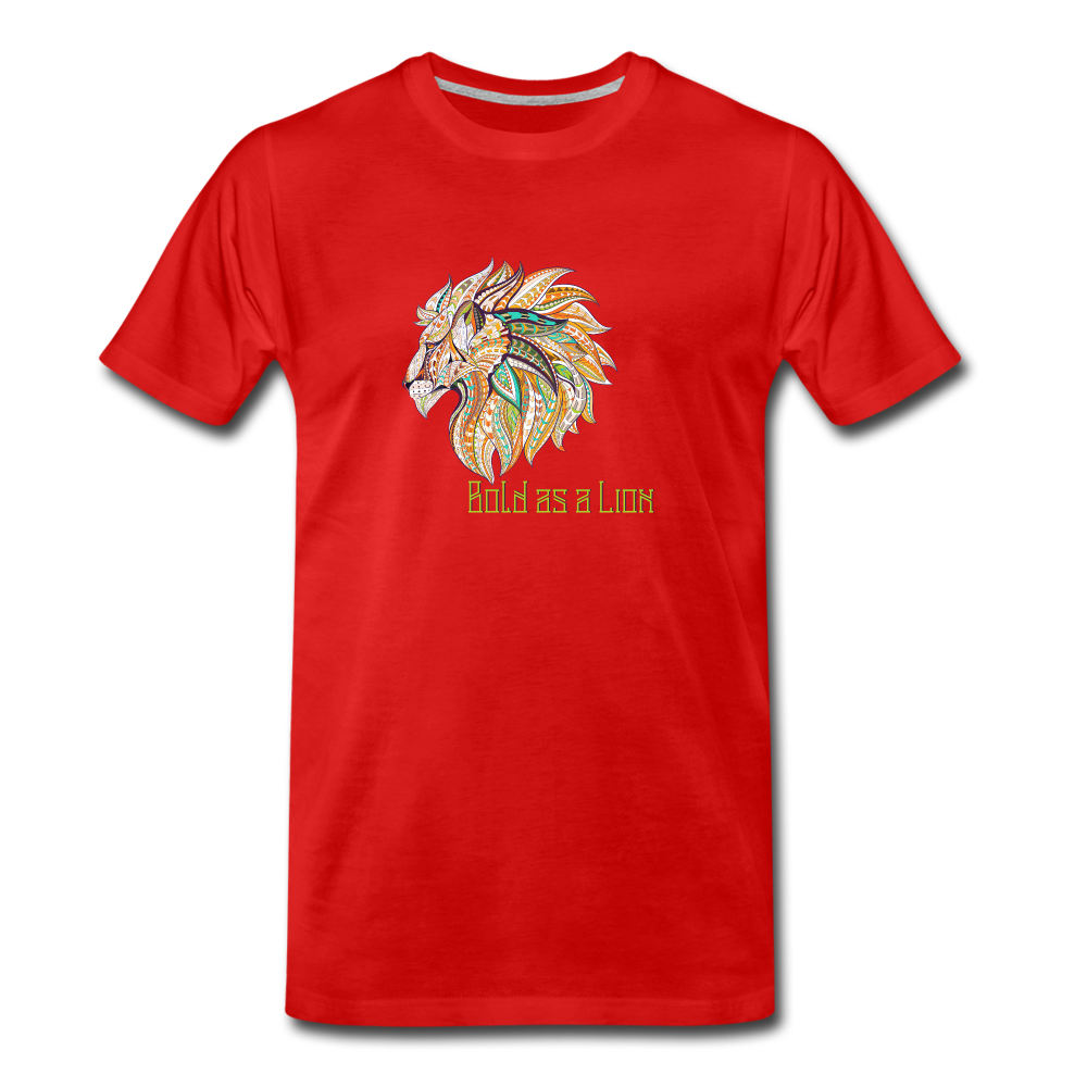 Bold as a Lion - Men’s Premium Organic T-Shirt - red