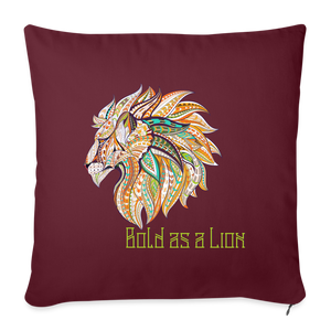 Bold as a Lion - Throw Pillow Cover - burgundy