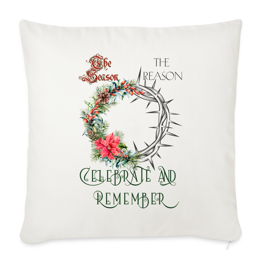 Celebrate & Remember - Throw Pillow Cover - natural white