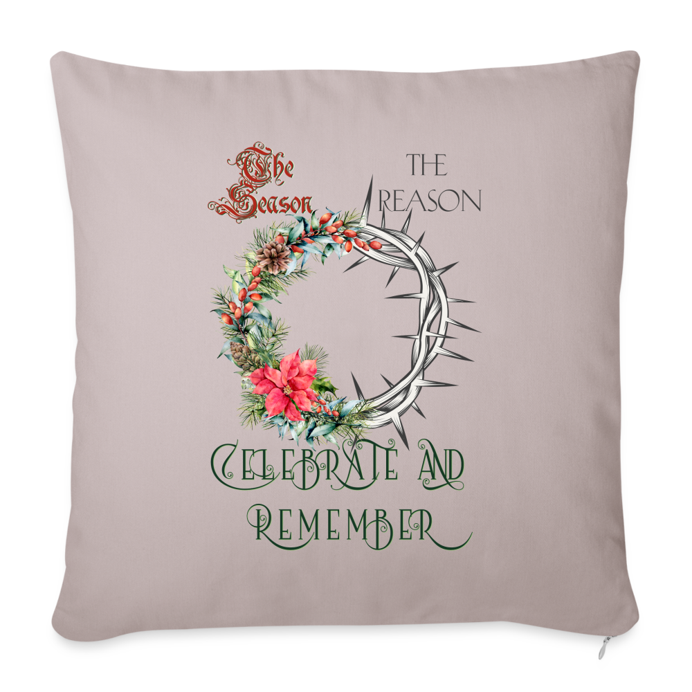 Celebrate & Remember - Throw Pillow Cover - light taupe