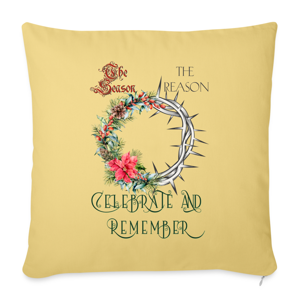 Celebrate & Remember - Throw Pillow Cover - washed yellow