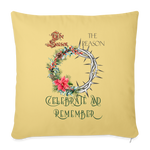 Celebrate & Remember - Throw Pillow Cover - washed yellow