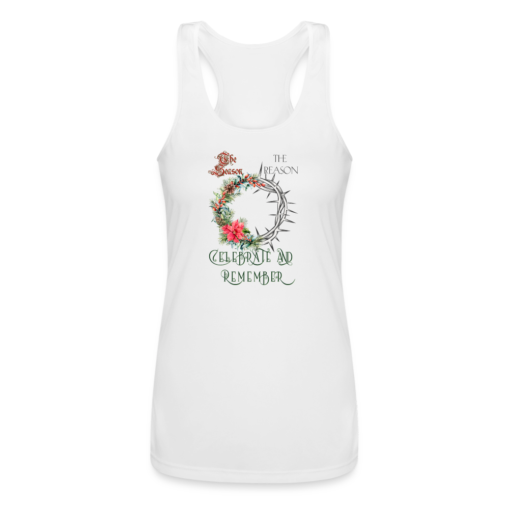 Celebrate & Remember - Women’s Performance Racerback Tank Top - white