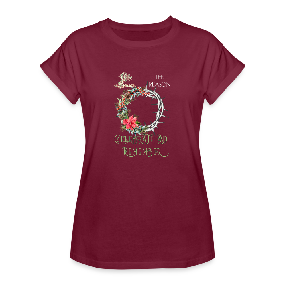 Celebrate & Remember - Women's Relaxed Fit T-Shirt - burgundy