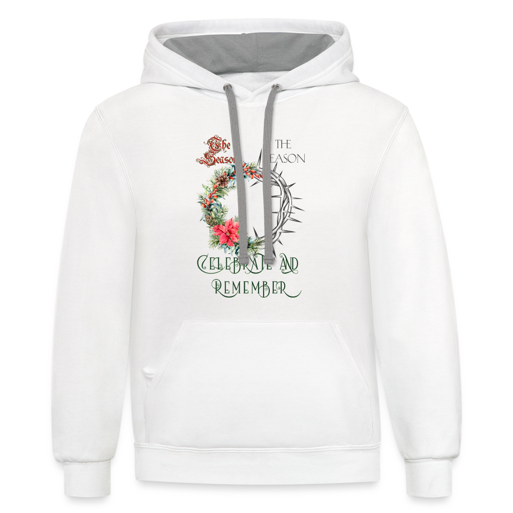 Celebrate & Remember - Unisex Contrast Hoodie - white/gray