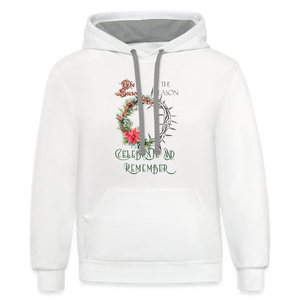 Celebrate & Remember - Unisex Contrast Hoodie - white/gray