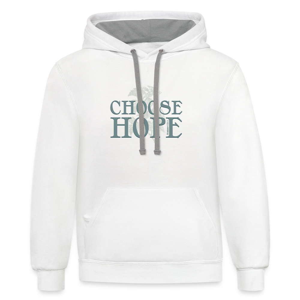 Choose Hope - Unisex Contrast Hoodie - white/gray