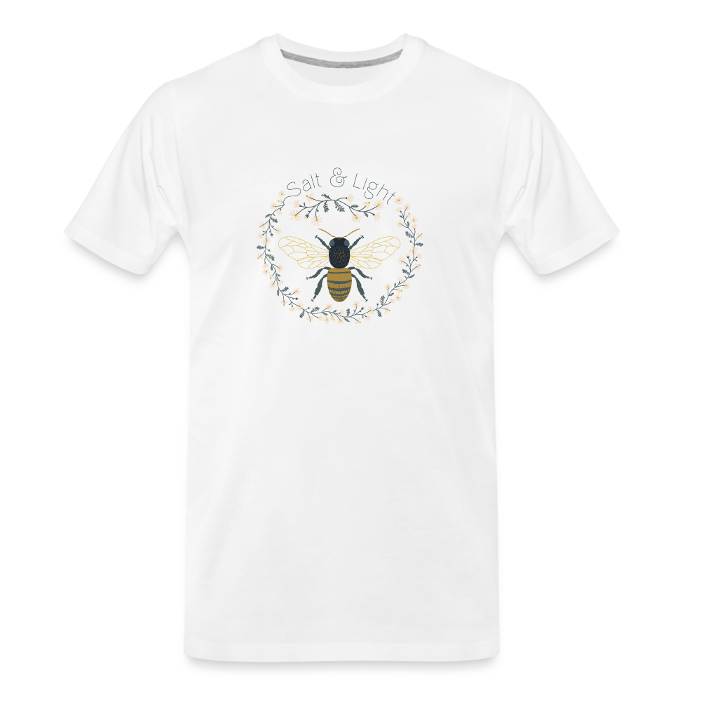 Bee Salt & Light - Men’s Premium Organic T-Shirt - white