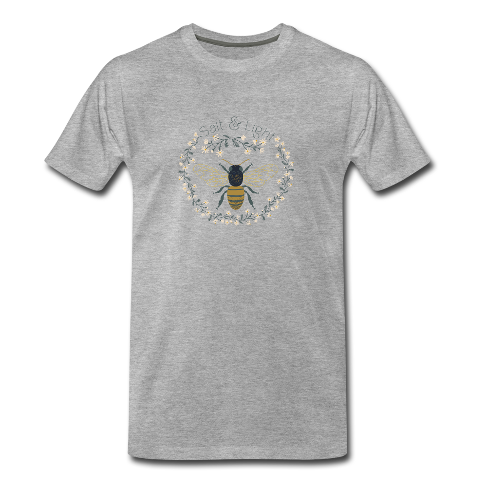 Bee Salt & Light - Men’s Premium Organic T-Shirt - heather gray