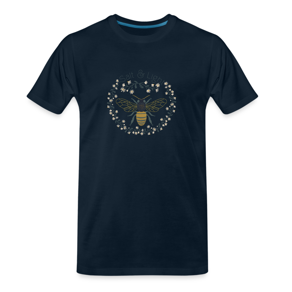 Bee Salt & Light - Men’s Premium Organic T-Shirt - deep navy