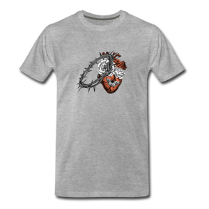 Heart for the Savior - Men’s Premium Organic T-Shirt - heather gray