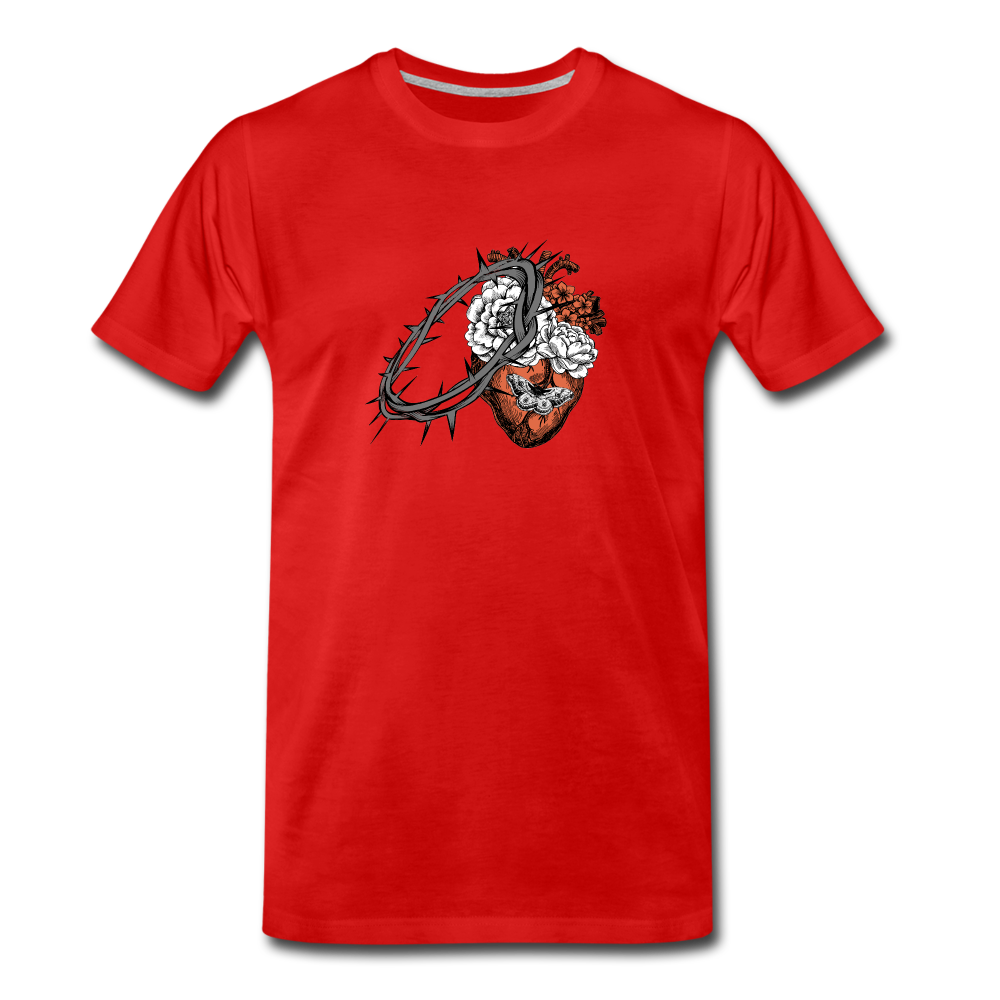 Heart for the Savior - Men’s Premium Organic T-Shirt - red