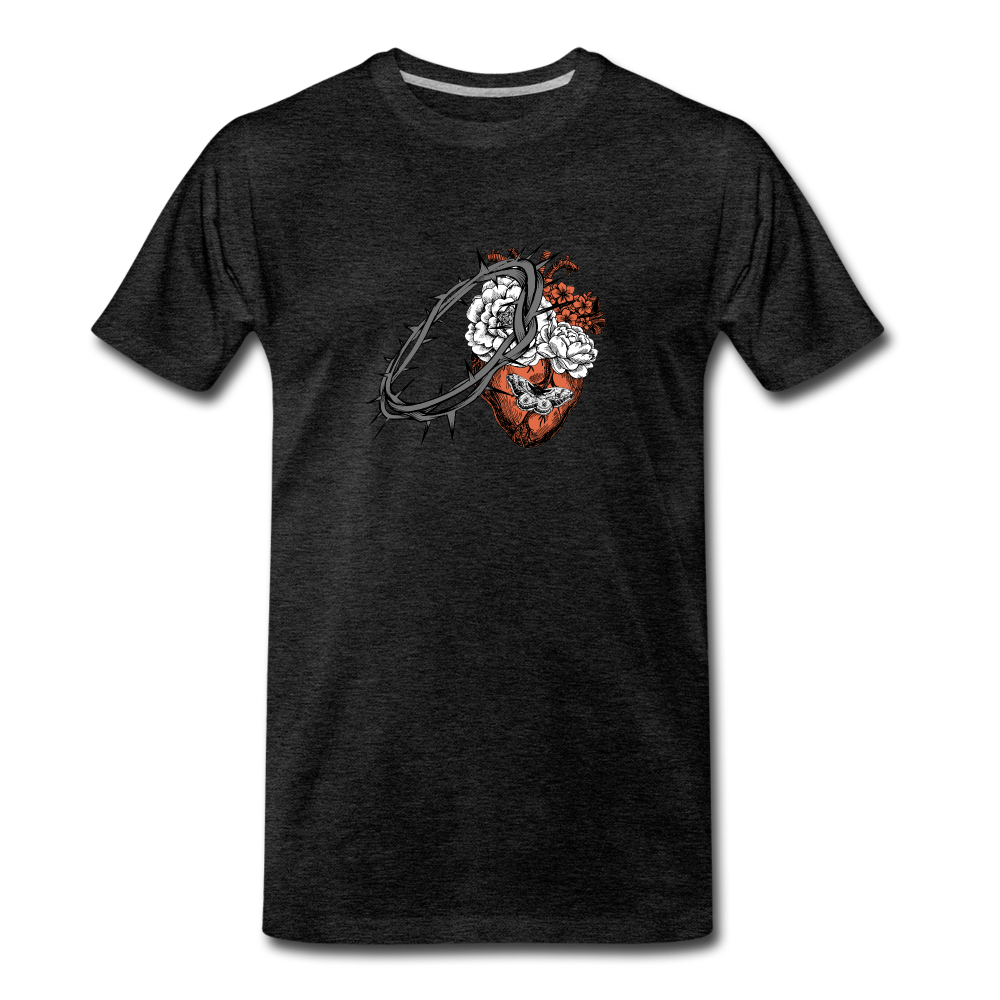 Heart for the Savior - Men’s Premium Organic T-Shirt - charcoal grey