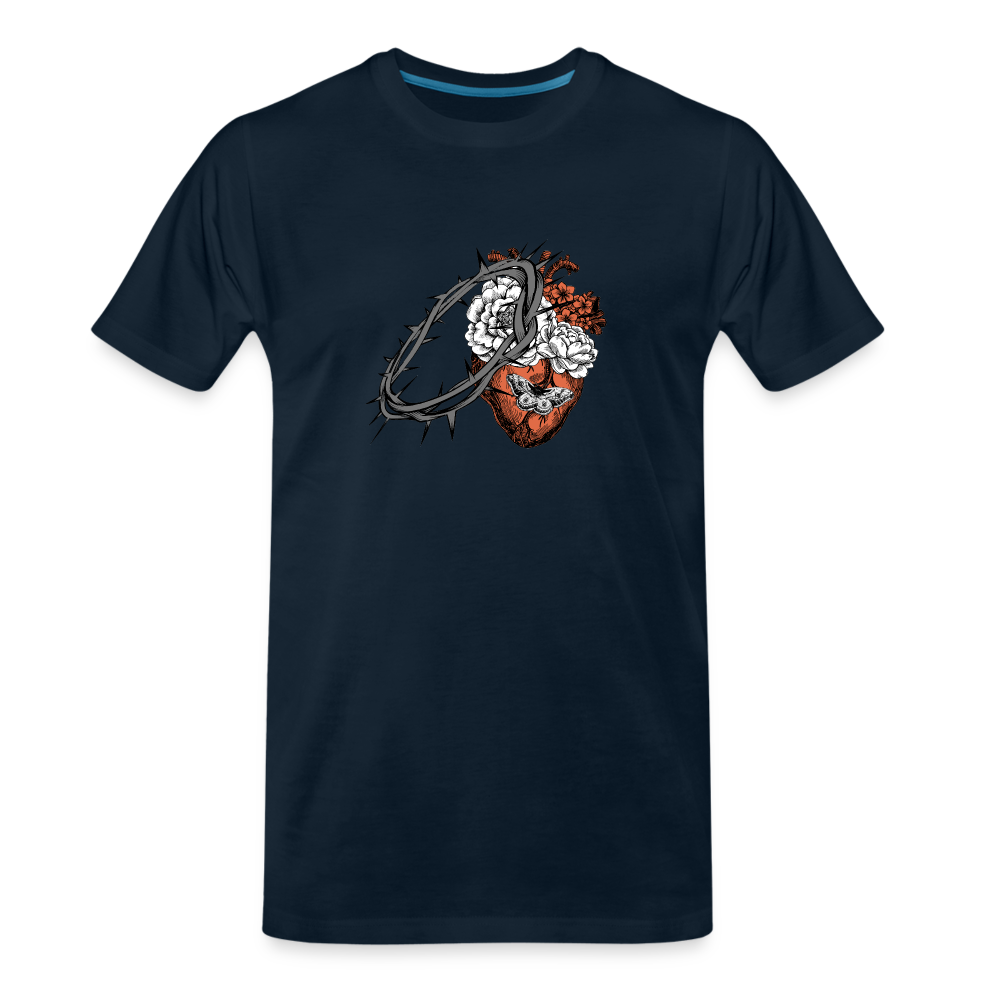 Heart for the Savior - Men’s Premium Organic T-Shirt - deep navy