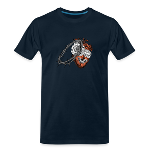 Heart for the Savior - Men’s Premium Organic T-Shirt - deep navy